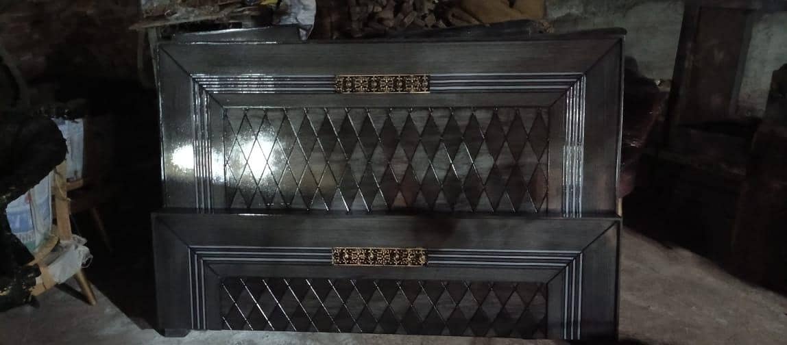 King Bed/wooden bed set/bed side tables/bed dressing table/almari 11