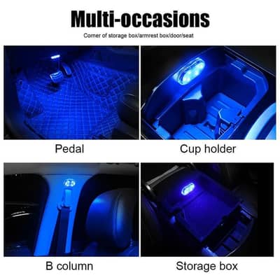 USB Rechargeable Multicolour  Car LED Floor Light