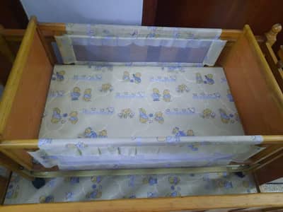 2 in 1 Wooden Baby Cot with Hanging Cradle (Jhola)