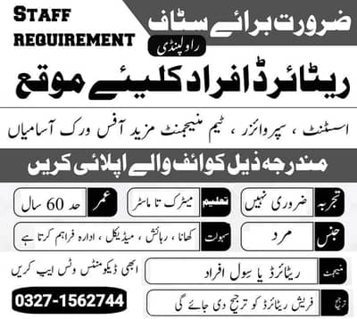 Urgent Staff Required