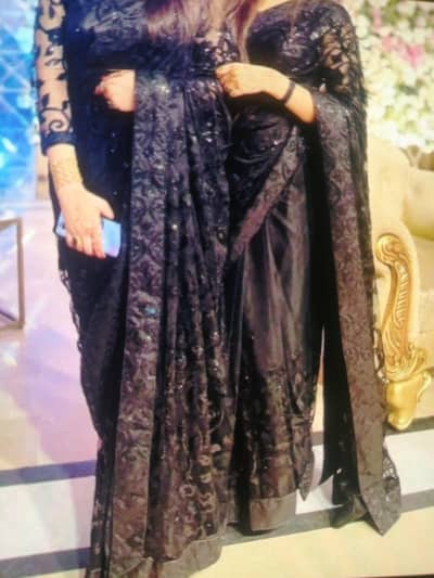 Black Embroidered Saree