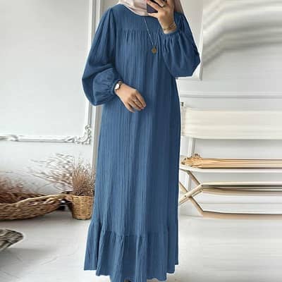 Zainab Abaya Puff Sleeve Long Robe 2026