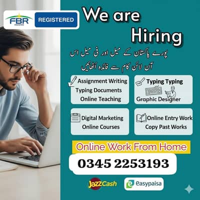 Assignment/deta entry/onlinejob/male female /content writing/