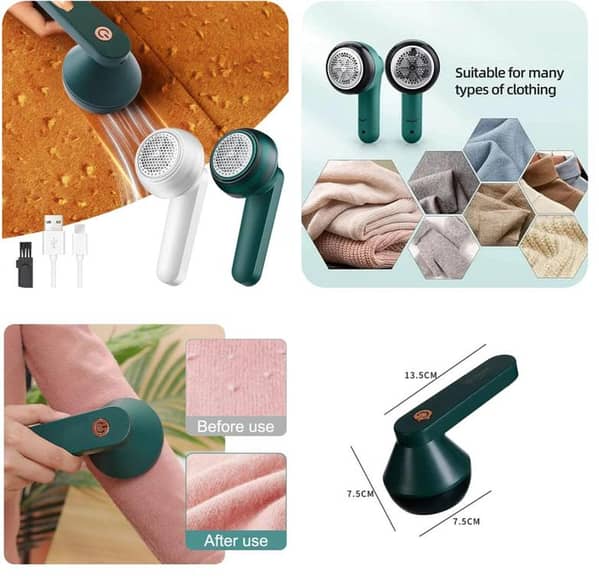 Unique Gadgets USB Rechargeable Lint Remover – Portable Fabric Shaver for Clothing, Upholstery, Pet Hair, and Sweaters, Battery-Powered and Compact Design