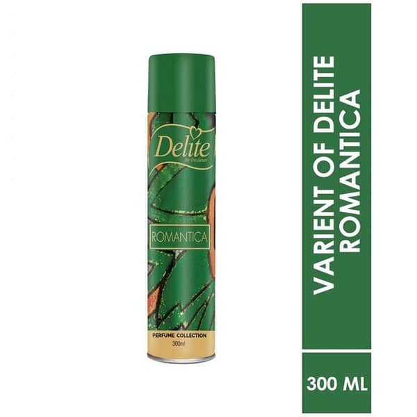 Romantica – DELITE Air Freshener Spray 300ml – Long Lasting Room Freshener | Premium Romantic Floral Fragrance for Home, Office & Car