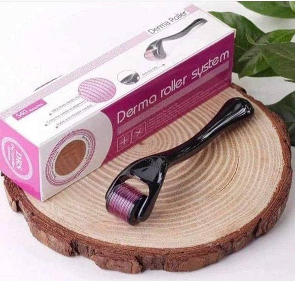 Derma Roller System 0.5mm (540 Titanium Needles) | Microneedling Roller for Face, Beard & Hair Growth | Skin Rejuvenation & Acne Scar Removal Tool