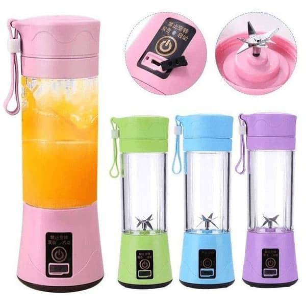 Mini Portable Blender with 6 Blades — USB Rechargeable Personal Smoothie Maker