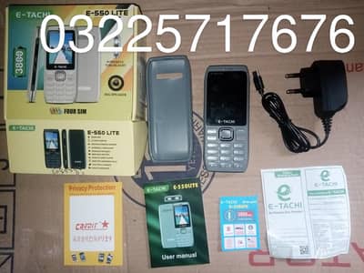 E Techi 4 Sim Mobile Phone Keypad New Mobile Complete Box 10/10 For