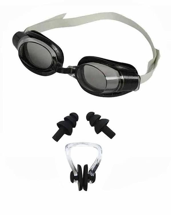 Set of 2 - Kids' Fashion Anti-Fog UV Swimming Goggles with Nose and Ear Plug Set