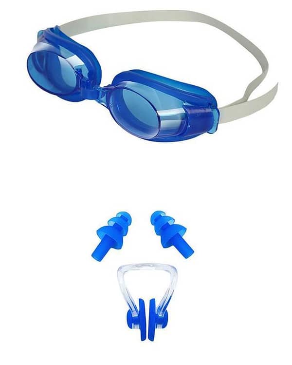 Set of 2 - Anti Fog UV Swimming Goggles with Ear and Nose Plugs