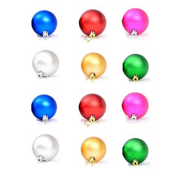 Set of 12 Christmas Tree Bauble Ornaments for Holiday Decoration