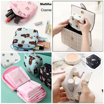 Ladies Makeup Bag Girls Hygiene Pad Bag (random Design & color)