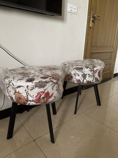 BRAND NEW Floral Cushioned Ottoman Stool