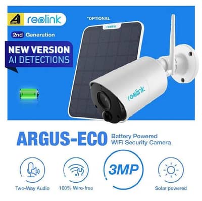 Reolink Argus eco Solar powered wifi CCTV camera