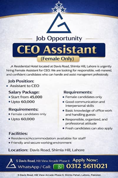Job for assistant for ceo