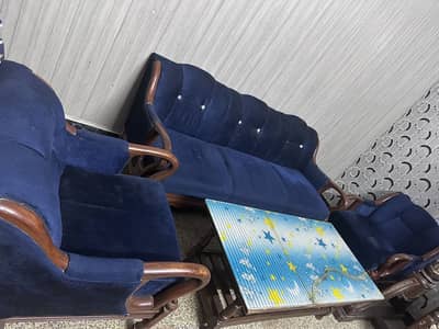 5 seater sofa set blue