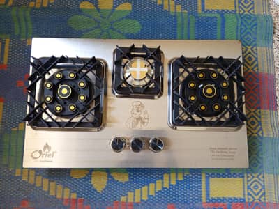 3 Burner Gas Hob / Stove ( High Quality Steel + Iron )
