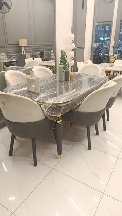 Dining Table// Wooden Dining(Top Glass Dining)//6 Seater Dining