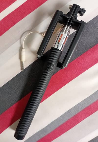 Selfie Stick Tripod with Connect & Shoot Button Expands 43" Black