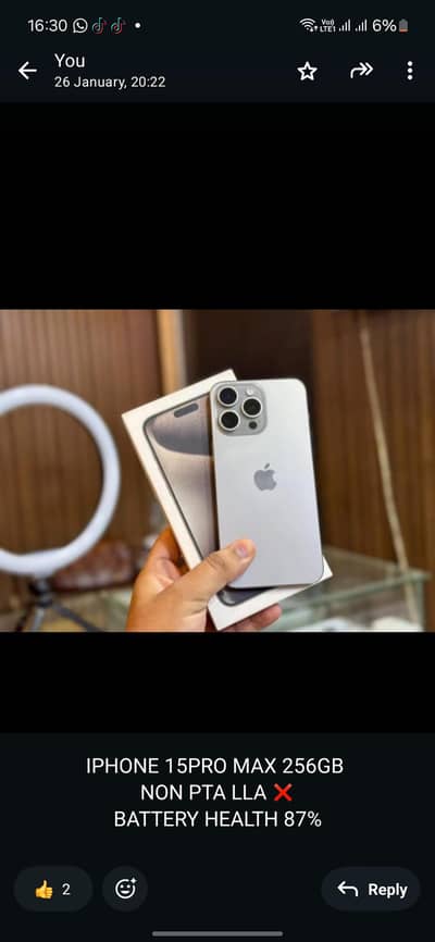 IPHONE 15PRO MAX 256GB