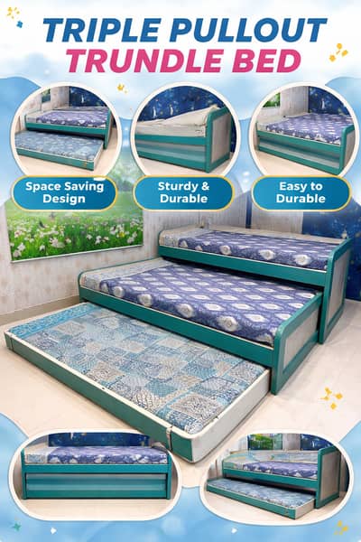 Bunk Bed (3 Bed) sliding smart, wood lasani