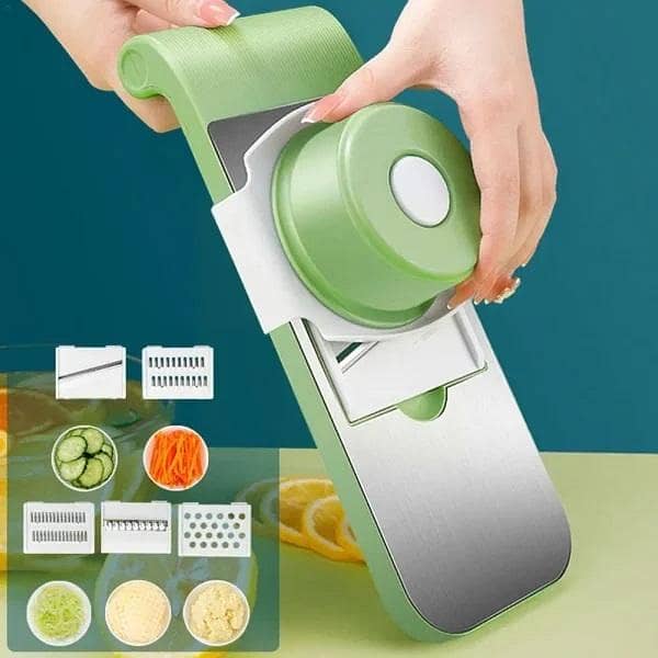 5-in-1 Mandolin Slicer | Multifunction Vegetable Cutter | Stainless Steel Food Slicer & Peeler | Kitchen Tool – KIT KS