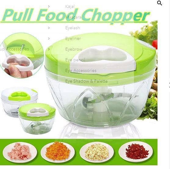 Mini Speedy Chopper – Manual Hand Pull Vegetable Cutter with 3 Blades | High-Quality Rope Chopper for Onion, Garlic, Fruits & Nuts – Portable Kitchen Gadget