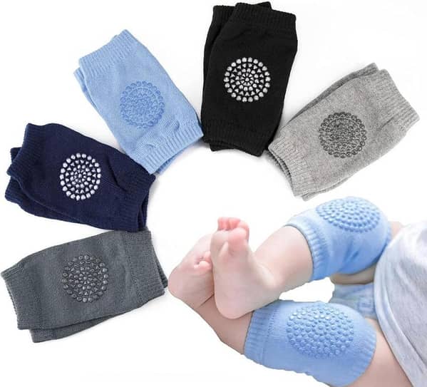 2 Pairs Baby Knee Pads for Crawling | Anti-Slip Infant Knee Protectors with Silicone Grips – Soft, Breathable & Stretchable for 6-24 Months Toddlers