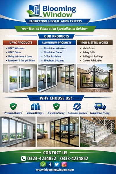 upvc windows , Glass works , Glass windows , shower,cabins,upvc window