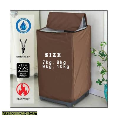 Waterproof Dustproof Washing Machine Cover Brown 7-10kg.
