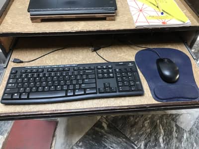 Computer Table with keyboard and mouse rack