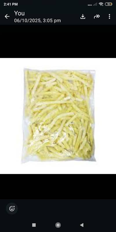 5kg french fries begs bulk quntity Rate each beg  RS 1050 03413314460