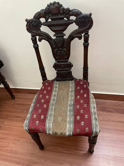 sheesham jhoola & 6 dining chairs