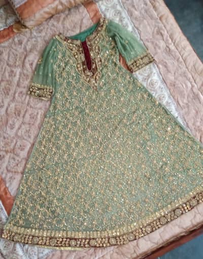 Bridal maxi for walima with maching jewelry and shoes