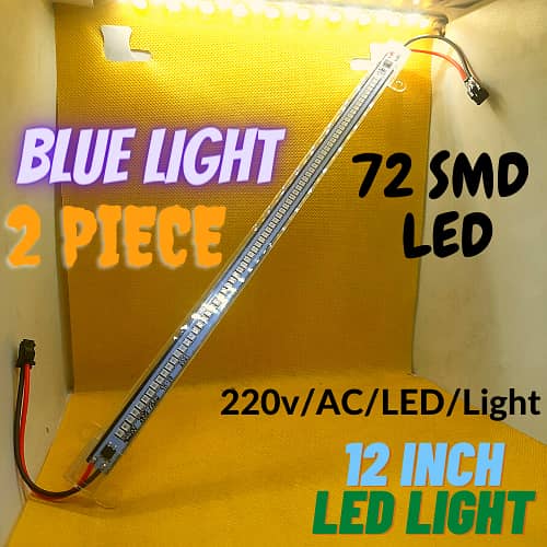 220V Direct LED Tube Light 12 inch in Blue, Green and Red – 72 SMD High Brightness