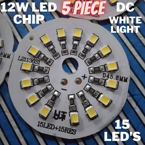 12V DC LED Chip Disk with 15 LEDs, 45.8mm Diameter, 12W