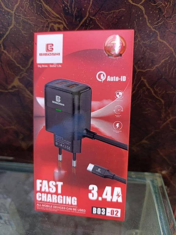 Mobile Charger with Micro USB Cable, 3.4A Fast Charge, Dual USB Ports, BIBOSHI B03-02