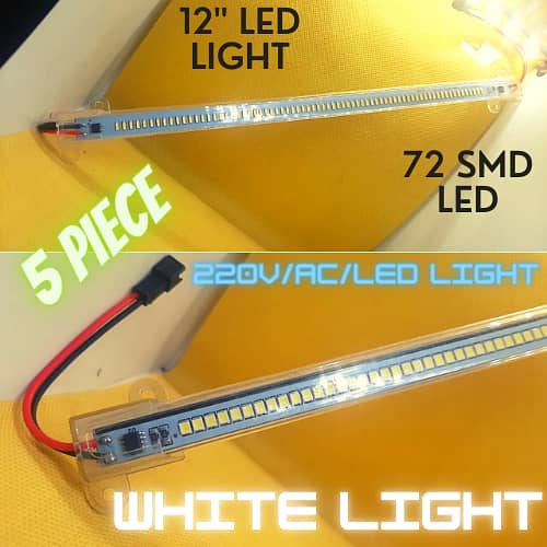 220V AC Direct LED Light 12-inch Length, 72 SMD LED Tube