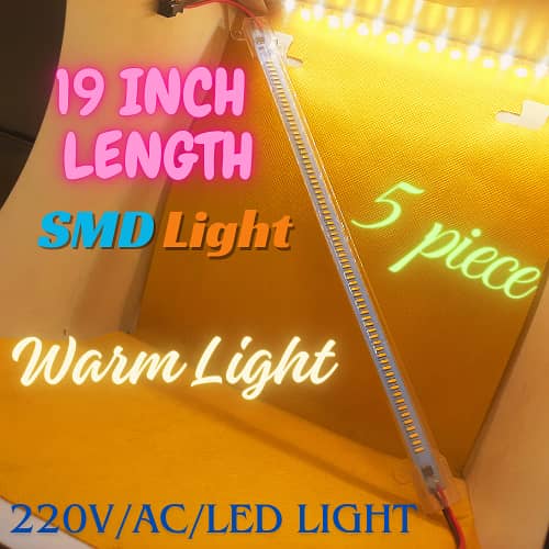 LED Bar Light 220V AC Direct - 19 inch High-Brightness SMD Tube (White & Warm Light)