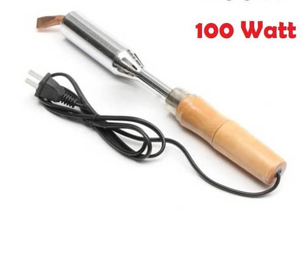 Electrical Soldering Iron with Wood Handle, 220V 100W, Chisel Tip