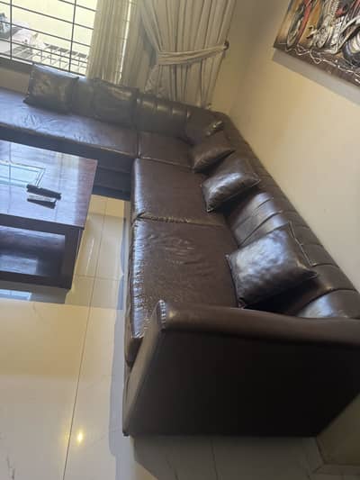 Leather sofa set