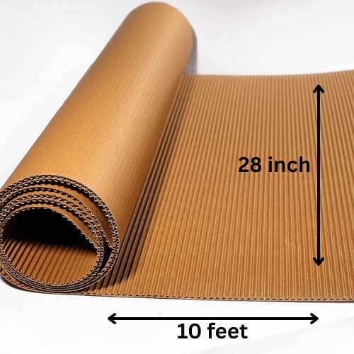 Corrugated Dark Brown Roll for Box Making, 24–28 in height and 10 ft length