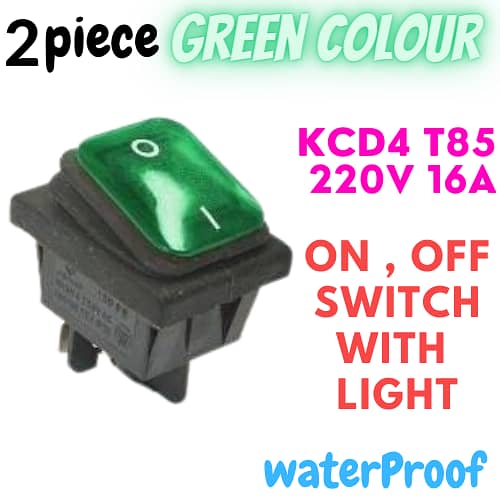 New Waterproof IP68 220V 16A LED Rocker Switch with ON/OFF – 4-Pin Panel Mount