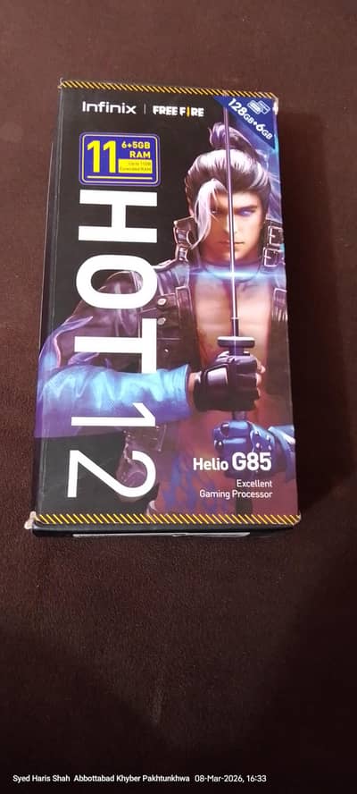 Infinix hot 12. Ram 6+5 = 11  128 Rom gaming mobile