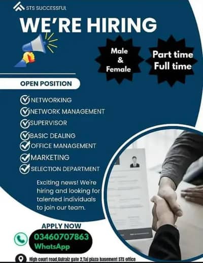 we are required male and female