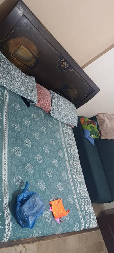 king size bed with side tables without mattress