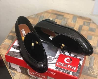 Black Leather Loafer Shoes For Men