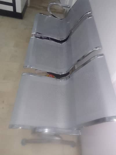 waiting area steel sofa 3 seat