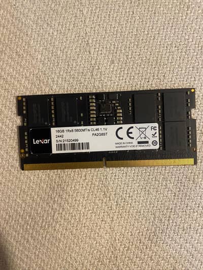 Lexar SODIMM 16GB DDR5 RAM 5600 MHz Laptop RAM LD5S16G56C46ST-BGS