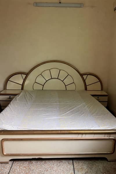 King Size Wooden Bed with Side Tables – Strong & Stylish